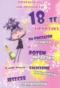 KARNET POCZTÓWKA KOPERTĄ 18 OSIEMNASTKA URODZINY URODZINOWA 1