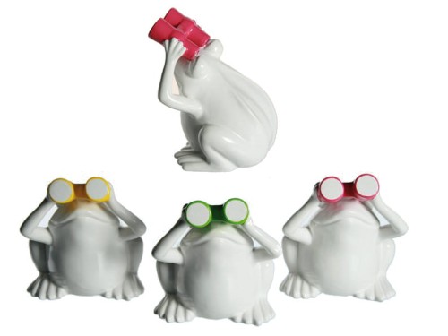 FIGURKA ŻABY Z LORNETKĄ CERAMICZNA ŻABKA ROPUCHA 2