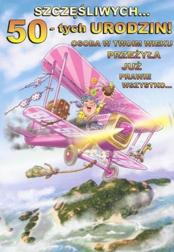 KARNET POCZTÓWKA URODZINOWA KOPERTĄ 50 URODZINY 3 1