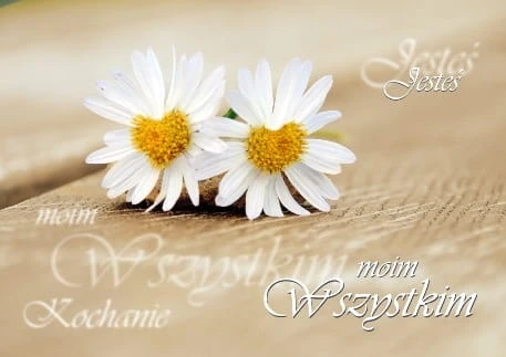 Karnet walentynkowy z kopertą Pocztówka kwiatki