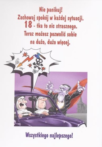 KARNET POCZTÓWKA Z KOPERTĄ 18 OSIEMNASTKA URODZINY URODZINOWA