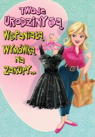 KARNET POCZTÓWKA URODZINOWA Z KOPERTĄ URODZINY 2 1