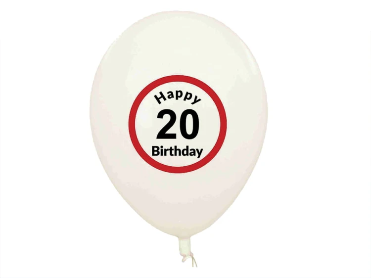 BALONY URODZINOWE - 20 URODZINY DEKORACYJNE ZESTAW