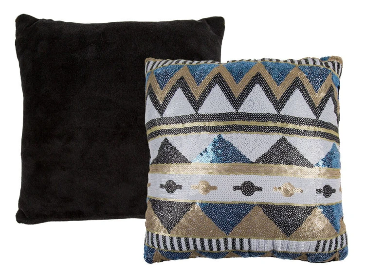 DEKORACYJNA PODUSZKA ETNO OZDOBNA 27X27 CM CEKINY .jpg