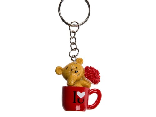 BRELOK MIŚ W FILIŻANCE BRELOCZEK FIGURKA BEAR TEDDY 1