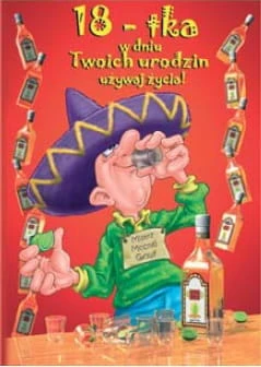 KARNET POCZTÓWKA URODZINOWA KOPERTĄ 18 URODZINY 5 1