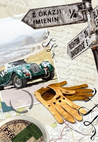 Karnet imieninowy z kopertą Pocztówka Samochód