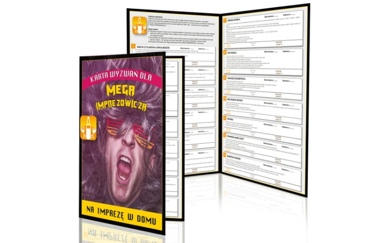 KARTA WYZWAŃ DLA MEGA IMPREZOWICZA - W DOMU ZADAŃ