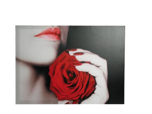 ZDJĘCIE PŁÓTNIE 50X70 CM RÓŻA USTA KOBIETA OBRAZ