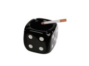 POPIELNICZKA KOSTKA GRY CERAMICZNA BIAŁA CZARNA 1