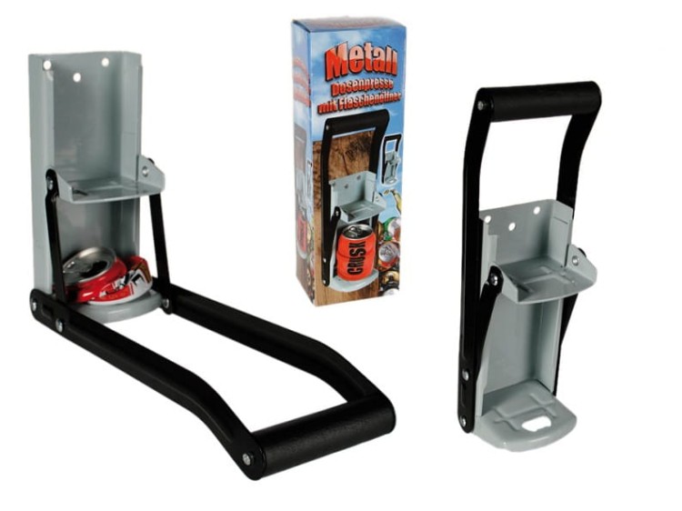 ZGNIATACZKA PUSZEK ZGNIATACZ METALOWY Z OTWIERACZ