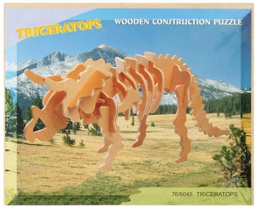 DREWNIANE PUZZLE 3D - DINOZAURY PRZESTRZENNE DINO 3