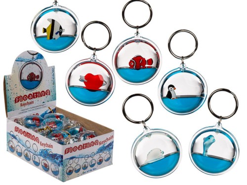 Brelok z płynem i figurką Mix Wzorów Breloczek Prezent 2