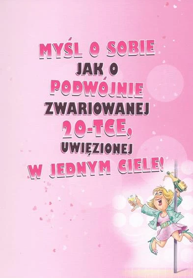 KARNET POCZTÓWKA URODZINOWA KOPERTĄ 40 URODZINY 1 2