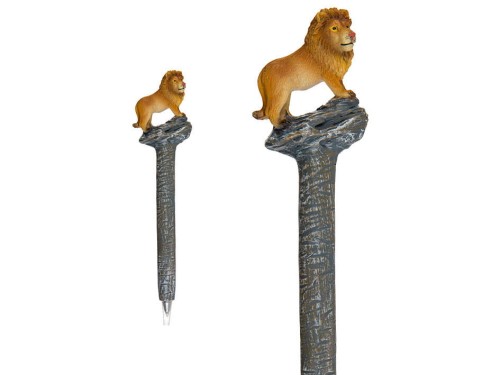 DŁUGOPIS DZIKIE ZWIERZĘTA  FIGURKĄ LEW ŻYRAFA SŁOŃ 1