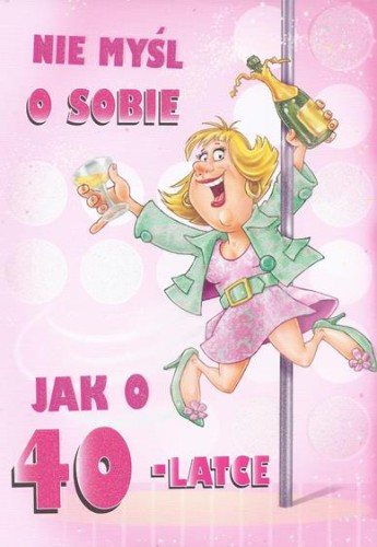 KARNET POCZTÓWKA URODZINOWA KOPERTĄ 40 URODZINY 1 1