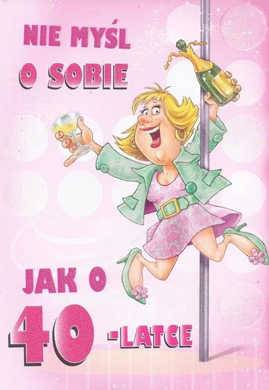 KARNET POCZTÓWKA URODZINOWA KOPERTĄ 40 URODZINY 1 1