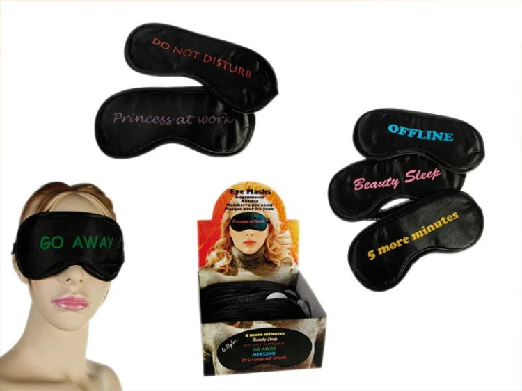 OPASKA NA OCZY DO SNU NAPISAMI MASKA SPANIA CZARNA 2