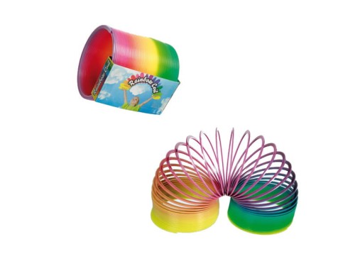 SPRĘŻYNA DO ZABAWY KOLOROWA TĘCZOWA PLASTIKOWA 1
