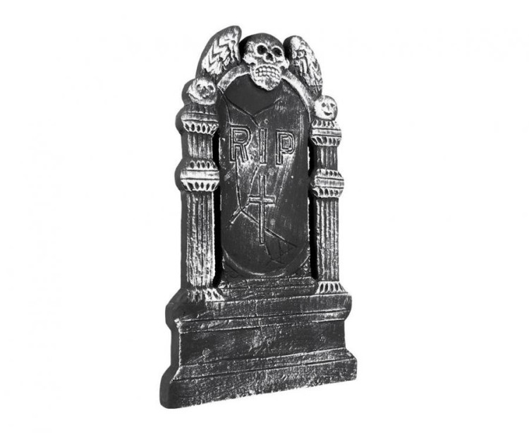 Dekoracja na Halloween Klasyczny Nagrobek z czaszką i napisem RIP
