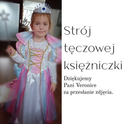 tęczowa księżniczka strój przebranie dla dziewcyznki