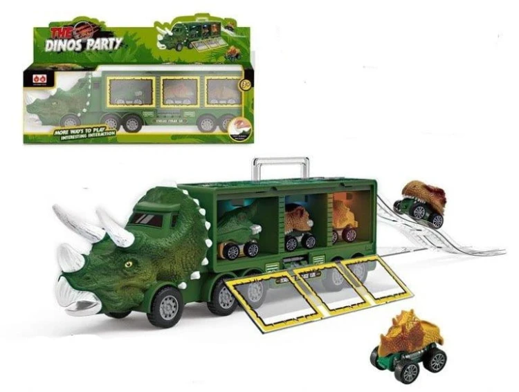Samochód Ciężarówka Dinozaur XL + 3 samochodziki – prezent dla małego fana dinoza